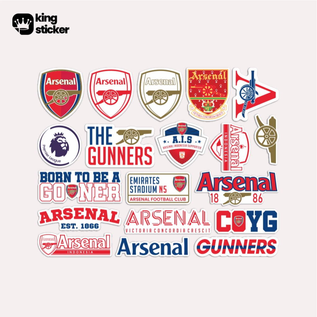 ARSENAL FC STICKER PACK [19 ชิ้น] GLOSSY LAMINATION DIE CUTT