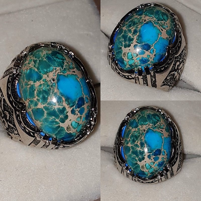 TURQUOISE AGATE RING STONE