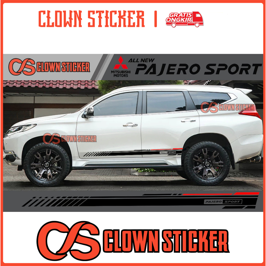 สติ๊กเกอร์ตัวตลก ALL NEW PAJERO SPORT ใหม่ล่าสุด MOTIF สติ๊กเกอร์ LIST SIDE BODY ALL NEW PAJERO SPOR
