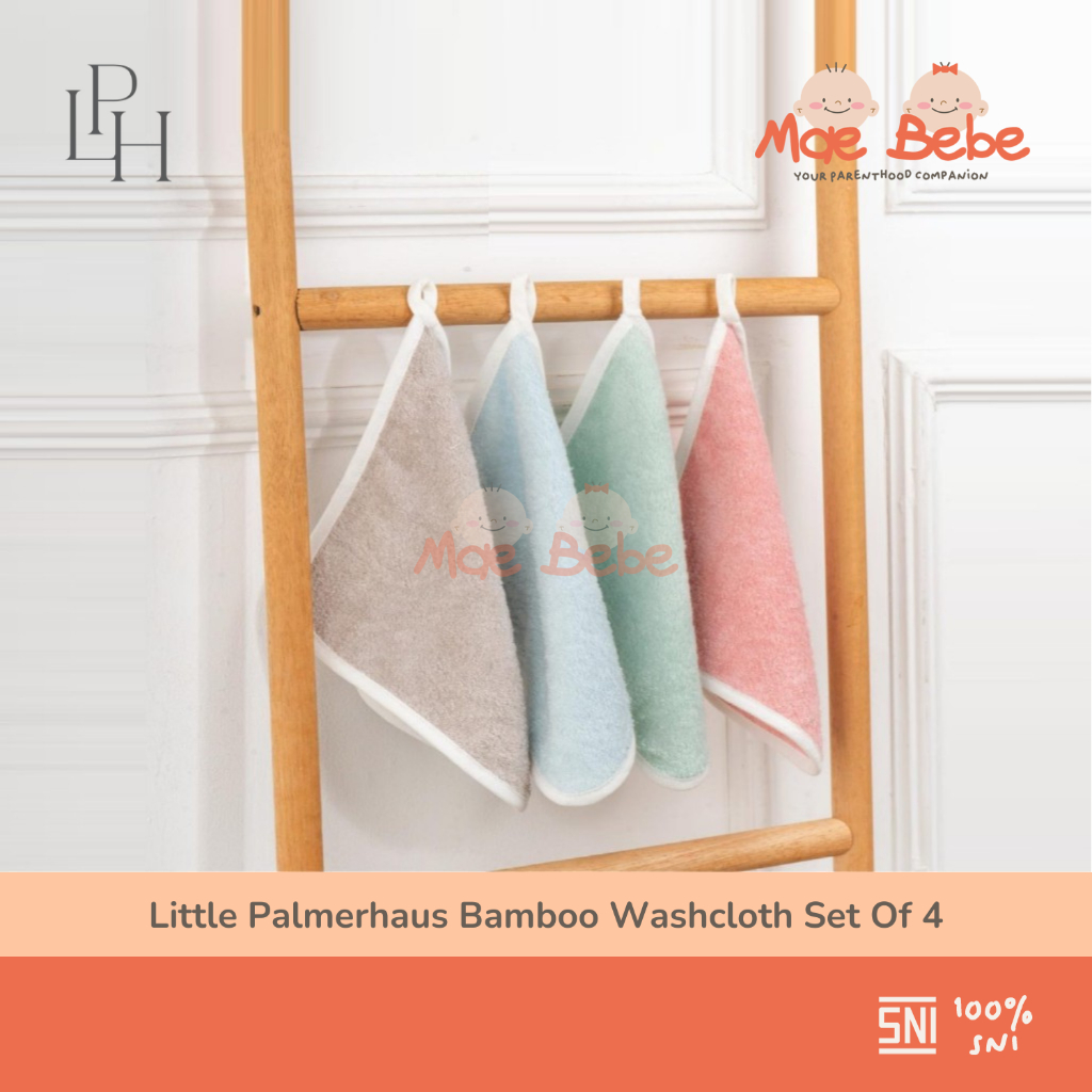 Little Palmerhaus LPH Bam & Boo Bamboo Washcloth 4 ชิ้น