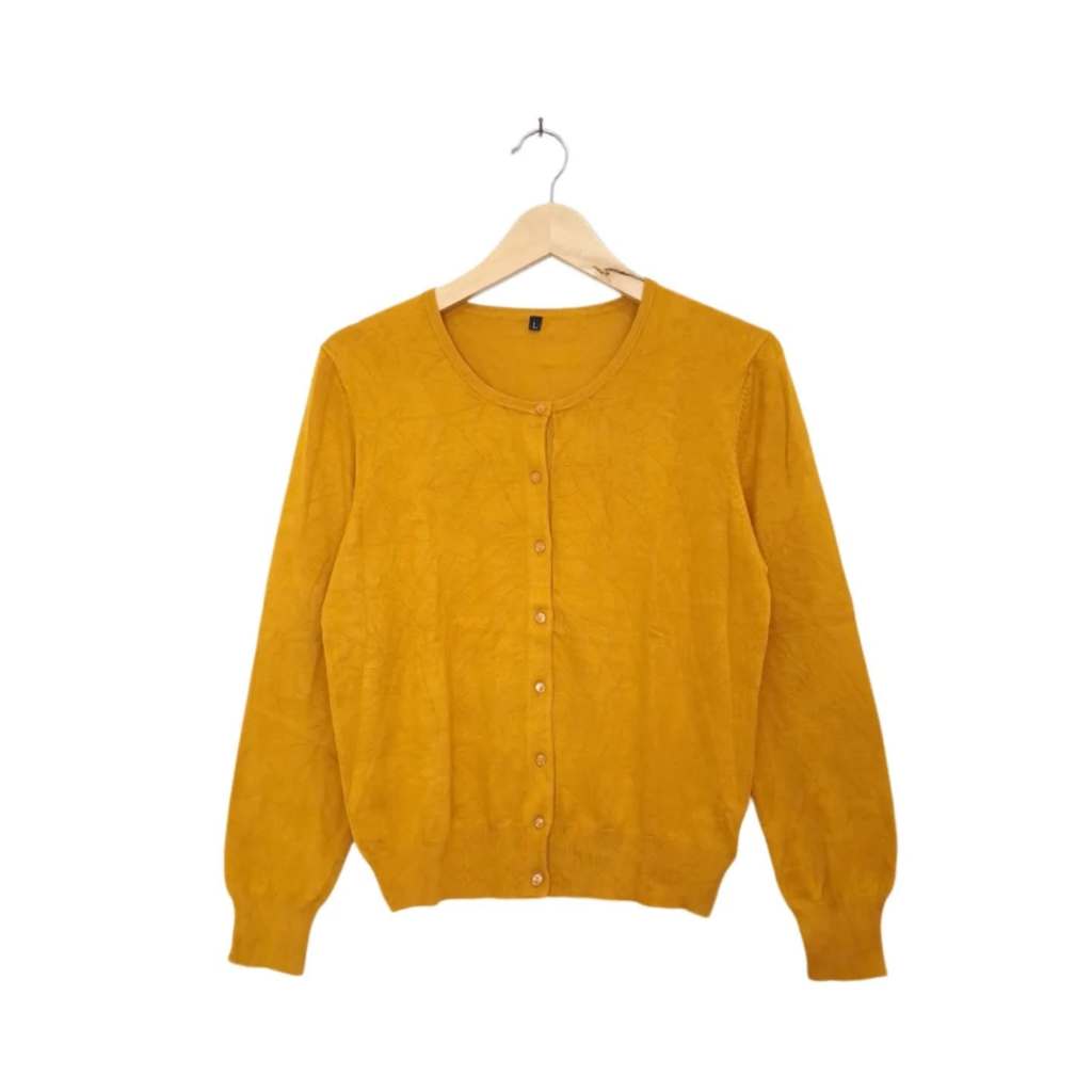 Basic O-Neck Kutub คาร์ดิแกนมัสตาร์ดสีส้ม (CODE: B76 - 04)