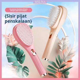 Sisir pijat ajaib yang dapat ditarik, sisir pembersih rambut patah, sisir anti-statis, lembut di rambut, merapikan kulit kepala, portabel untuk penggunaan di rumah.