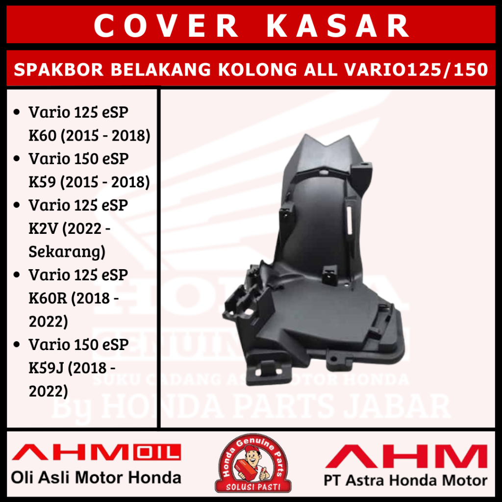 บังโคลนด้านหลังสําหรับ Vario125/150 Led K60/K60R/K59/K59J/K2V 80106K59A10 8010DK59A10