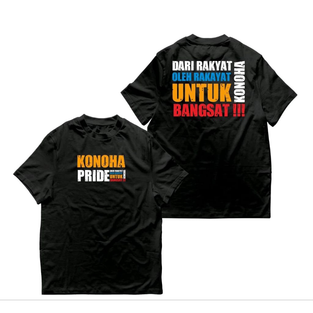 เสื้อยืดสีดํา KONOHA PRIDE จาก PEOPLE โดย THE PEOPLE สําหรับ BGST