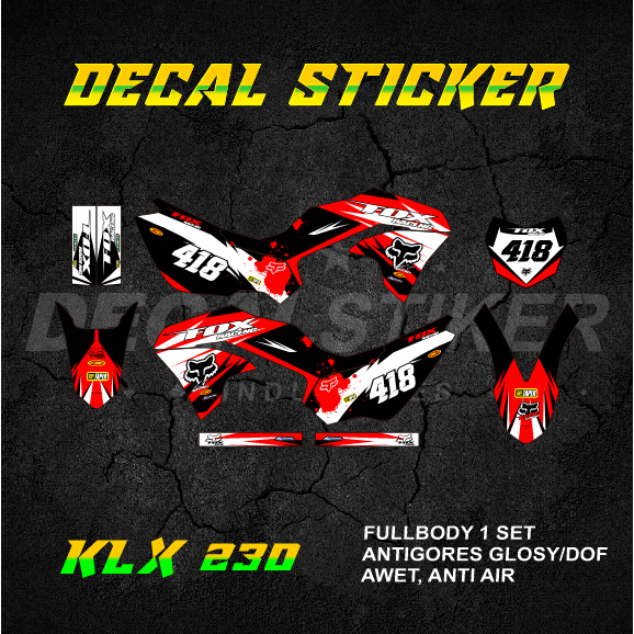 UNGU HIJAU MERAH DECAL STICKER KLX 230 R FULLBODY (006) DECAL STICKER LX SE SM 2019 2020 2021 2022 2