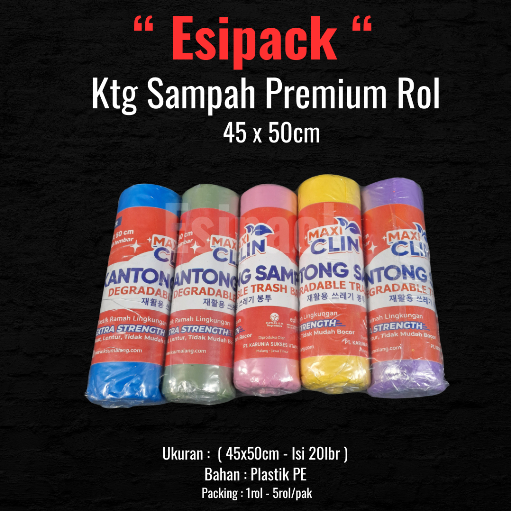 Maxi Clin Roll ถุงขยะ 45X60 20lbs - ถุงขยะ