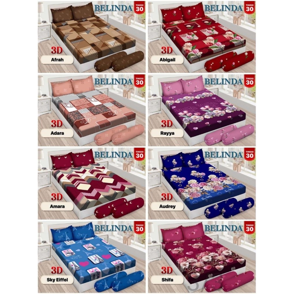 BELINDA ผ้าปูที่นอน 30 ซม. HEIGHT B2 King ขนาด 180x200 ยางกันลื่น