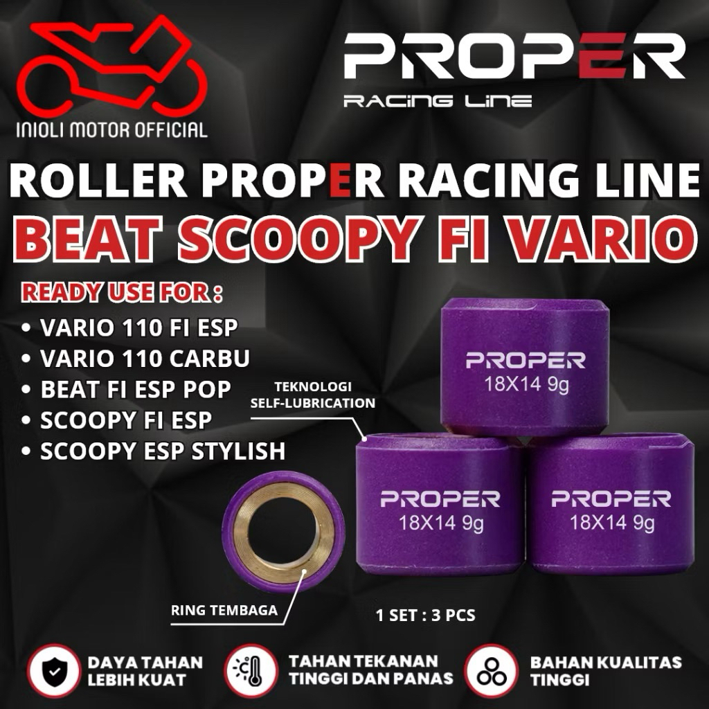 ROLLER PROPER RACING LINE BEAT FI ESP SCOOPY FI ESP VARIO 110 FI ESP คาร์บอน SCOOPY STYLISH R12 SMOO