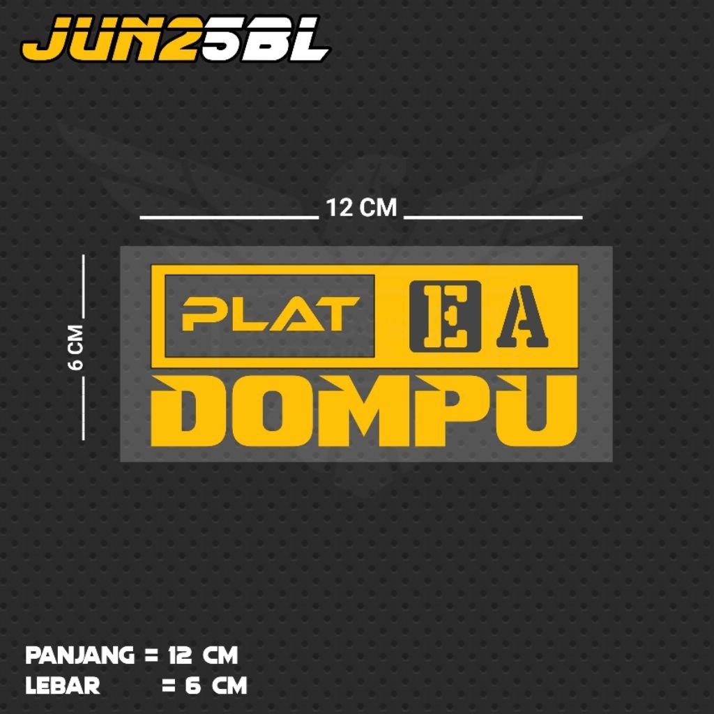 EA DOMPU / JUN25BL NTB PLATE WRITING CUTTING STICKER