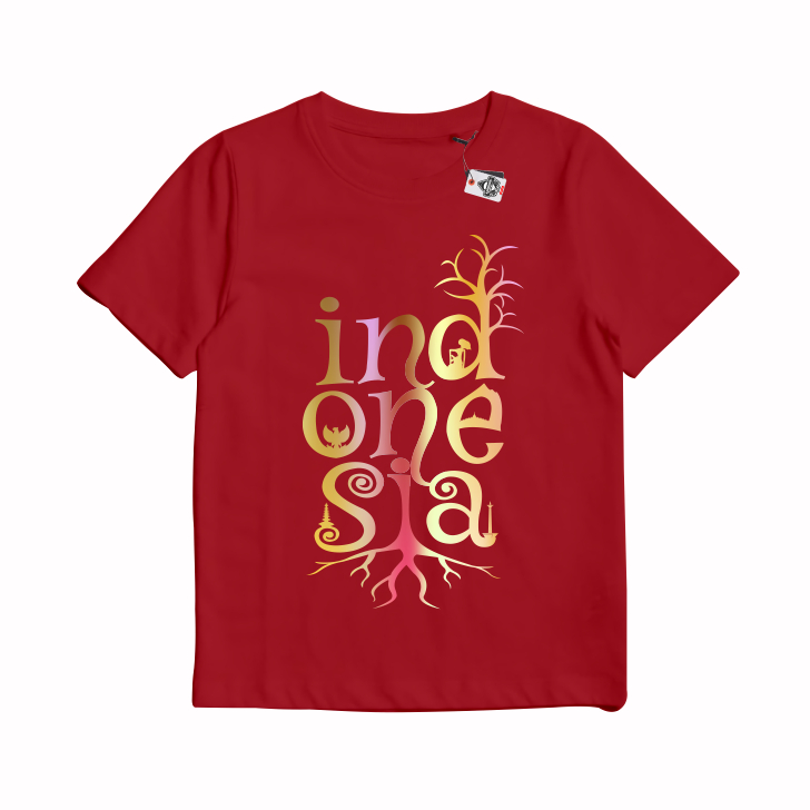 KARIMAKE เสื้อยืด Distro สําหรับเด็ก Unisex พร้อม INDONESIAN NATIONALISM IMAGE, HOLOGRAM TREE ROOT