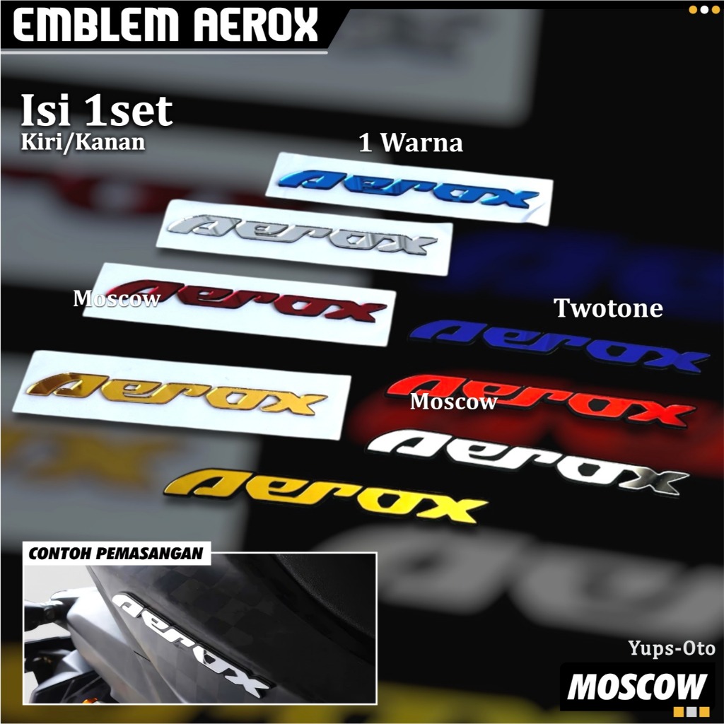 3D ACRYLIC RAISED EMBLEM 2pcs MOTORCYCLE Aerox 155 VVA Standard Aerox 155 VVA R-Version Aerox 155 VV