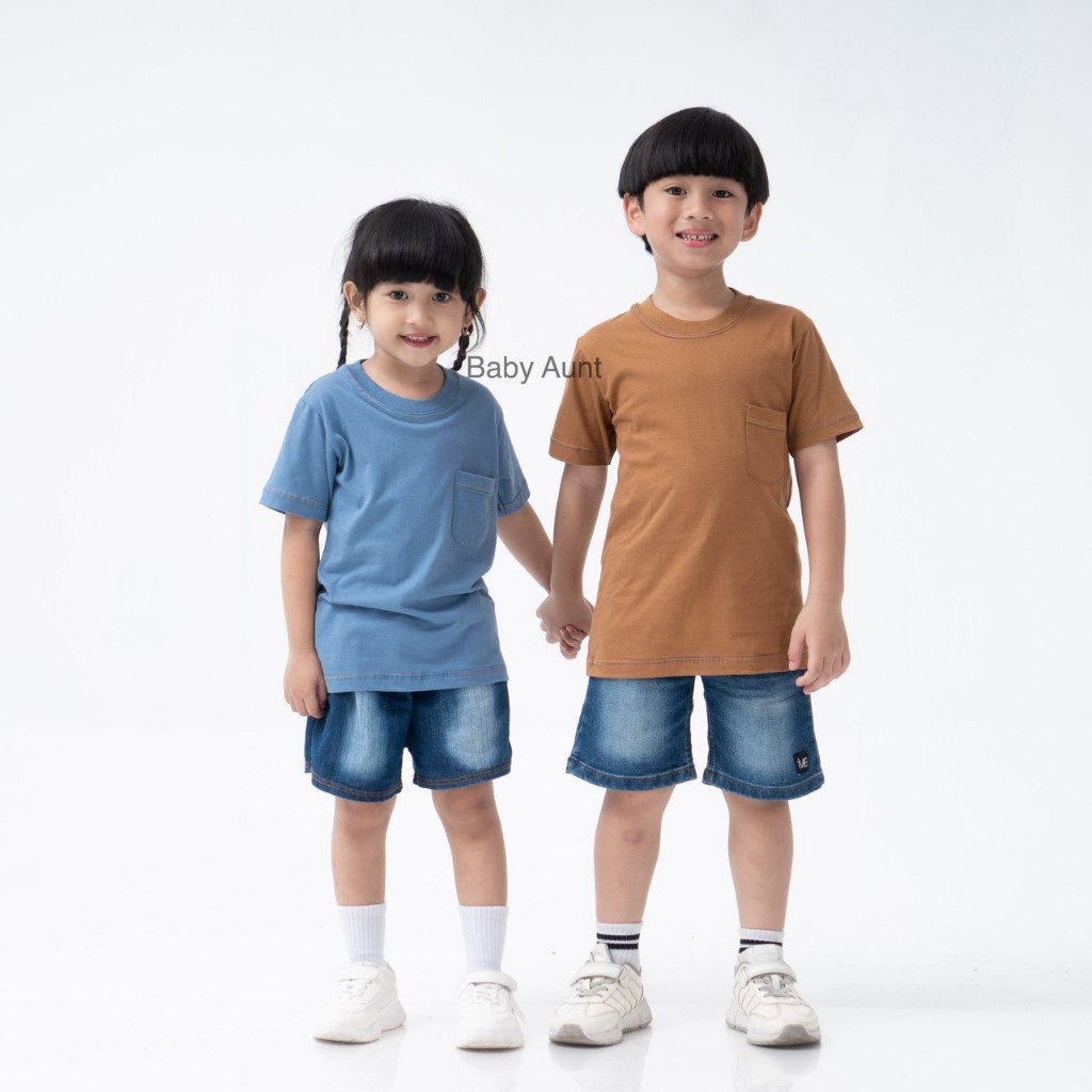 เสื้อยืดเด็กเรียบง่ายพร้อม Dadada และ Jait Mambo Pocket Variations / เสื้อยืดเด็กชายและเด็กหญิง