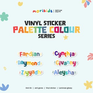 [Morikids] Stiker Nama Anak Custom Waterproof -  Vinyl Sticker Palette Color - Stiker Warna-Warni
