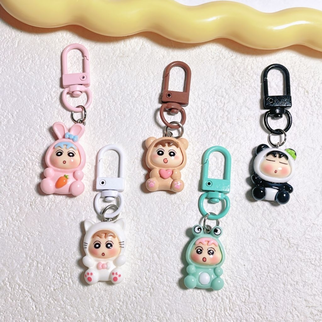 GANTUNGAN [096] CUTE CRAYON KEYCHAIN SHINCHAN SINCAN COSPLAY RESIN SCHOOL KEYCHAIN BAG CHILDRENS HAN