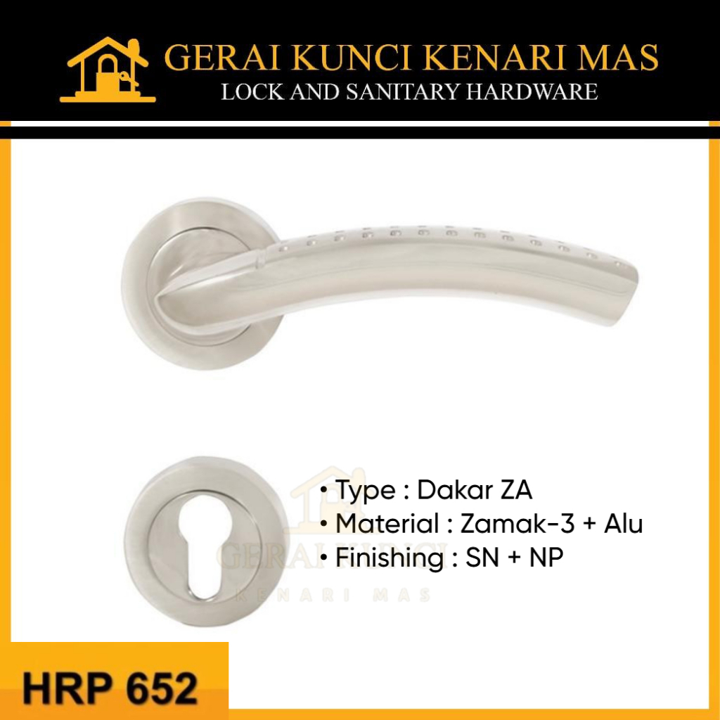 PALOMA HRP 652 Handle Roses มือจับประตูล็อค Handle Crank Zamak ซาตินนิกเกิล Dakar ZA