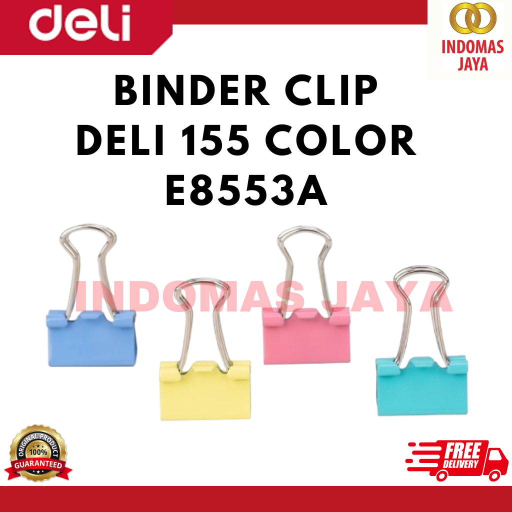 Deli E8553A Office Consumer/Binder Clip-Color Binder Clip 32mm