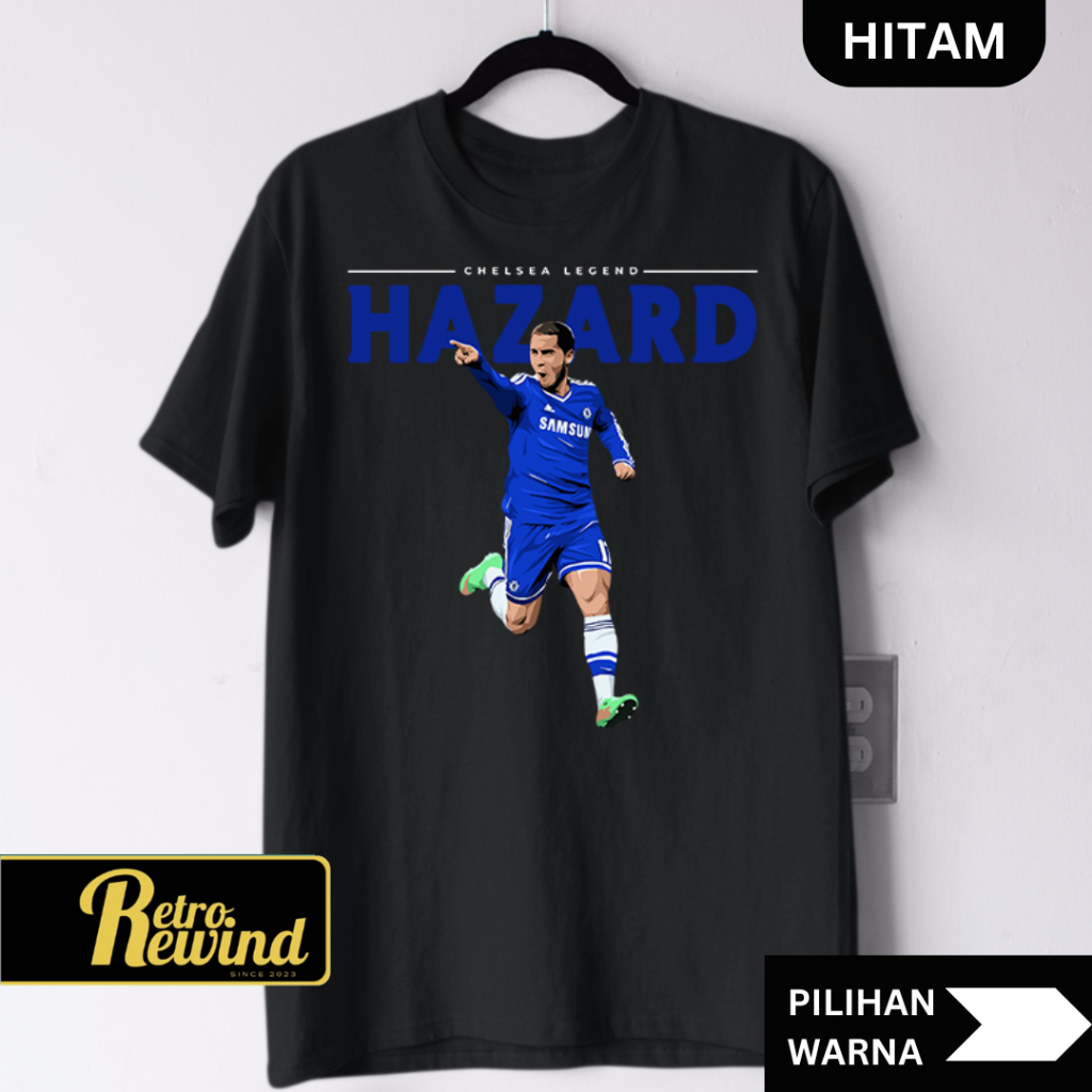 DABLUES EDEN HAZARD RETRO FOOTBALL เสื้อยืดผู้ใหญ่ขนาด S - 7XL เสื้อยืดขนาดใหญ่จัมโบ้และเด็กขนาด XS 