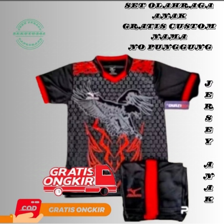 CHILDRENS NAME-PRINTED JERSEYS, FOOTBALL/VOLY/BATMINTON/PUTSAL JERSEYS, ETC.