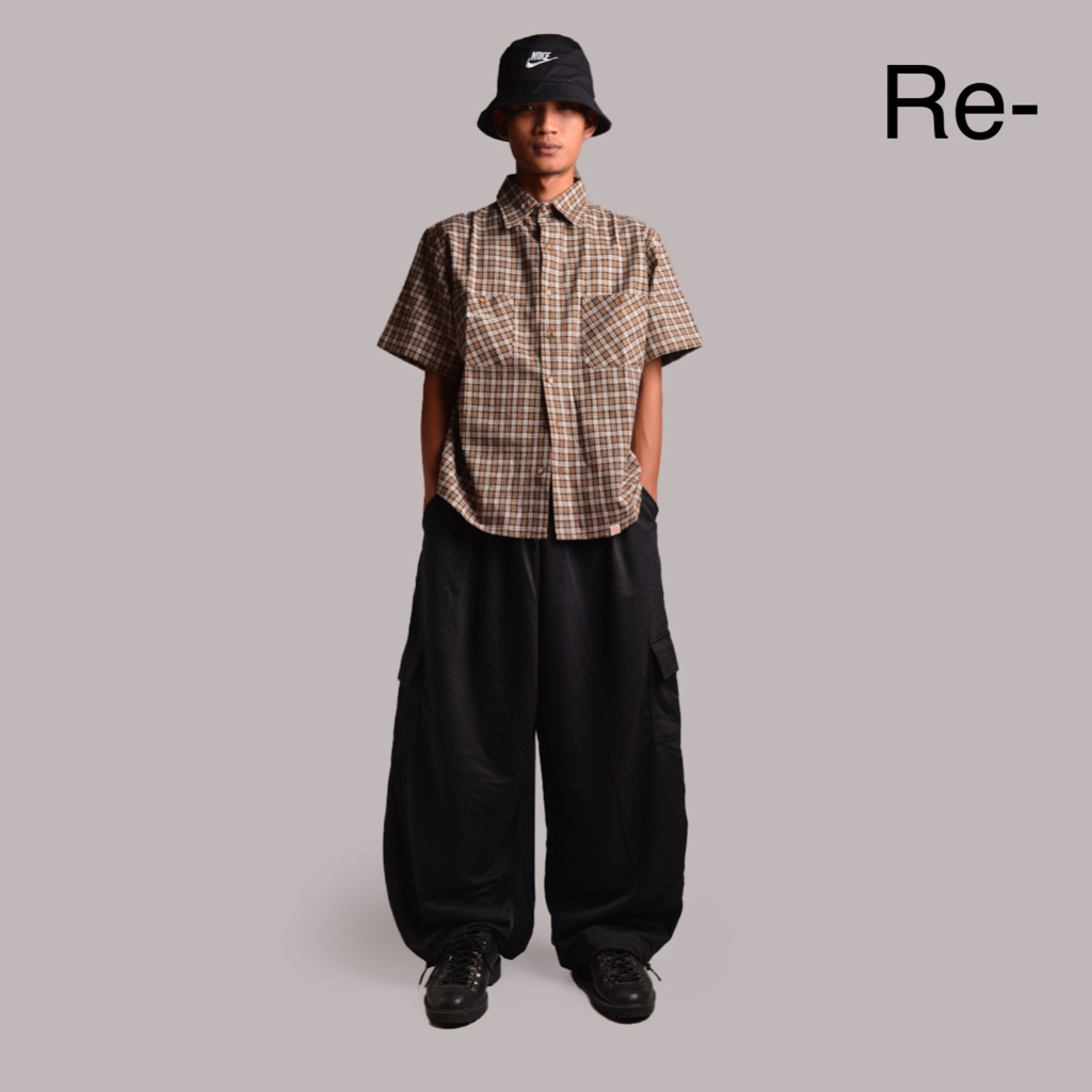 Re- Baggy Cargo Sweatpants สีดํา