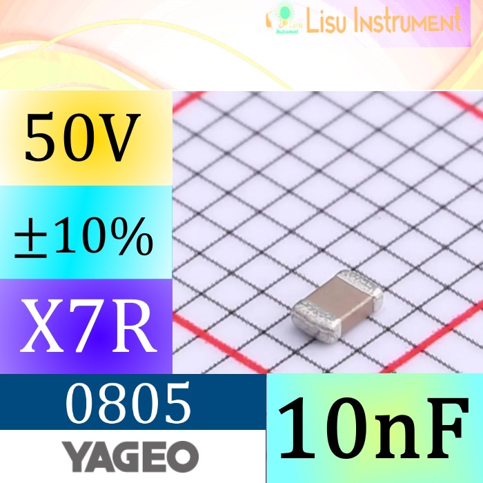 10nF X7R 50V ±10% 0805 ตัวเก็บประจุเซรามิกหลายชั้น MLCC-SMD CC0805KRX7R9BB103