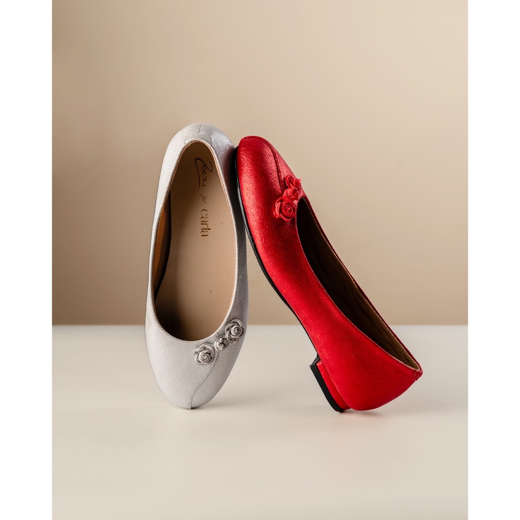 KEZI - Juniper - รองเท้าส้นแบนผู้หญิงเงาแวววาวแฟนซีจับตาสําหรับโอกาสพิเศษ