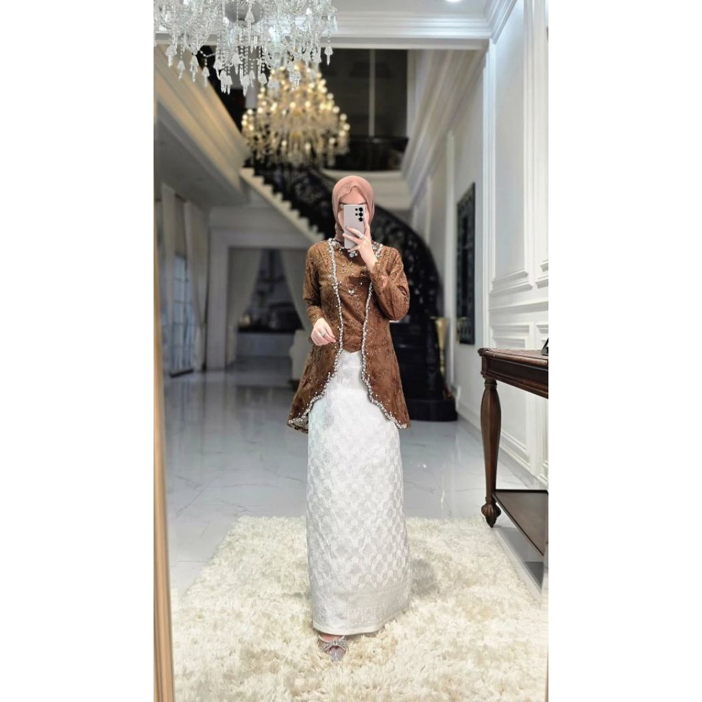 Modern Kebaya - Viona Sequin Kebaya - Modern Graduation Kebaya - Songket Skirt Kebaya - Modern Party