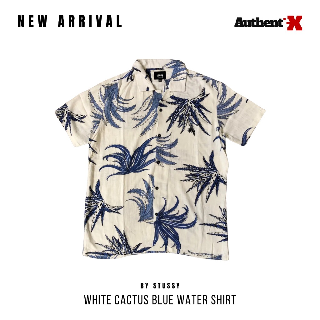 STUSSY AUSTRALIA BLUE WATER SHIRT - สีขาว (สต๊อกเหลือ 1 ใบ)