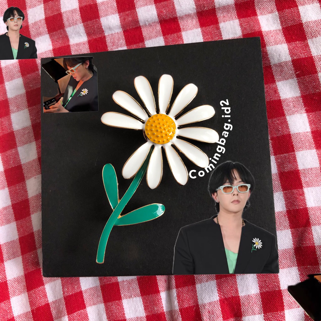 Peaceminusone เข็มกลัด BIG pin G-DRAGON ดอกทานตะวัน Peaceminusone เดซี่เข็มกลัด BIGBANG GD gddragon