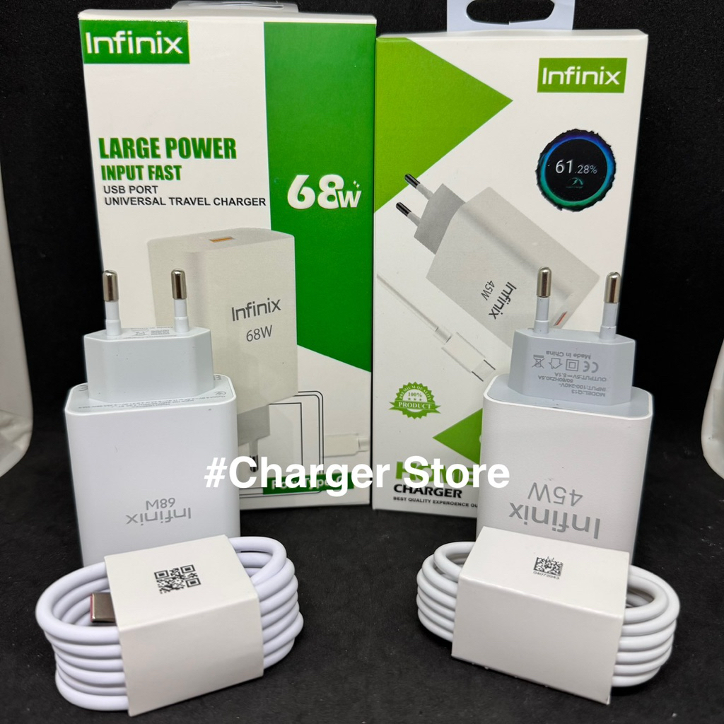 เครื่องชาร์จ Micro USB ชาร์จเร็ว Infinix 45W 68W - สายเคเบิลอะแดปเตอร์ Type C Fast 45 วัตต์ 68 วัตต์