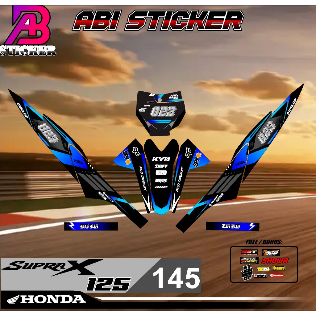 สติ๊กเกอร์แถบสติ๊กเกอร์ RBTSUPRA X125 RBT BEBEK MODIF SUPERMMOTO YZ KLX KTM CRF V 145 สติ๊กเกอร์ DES