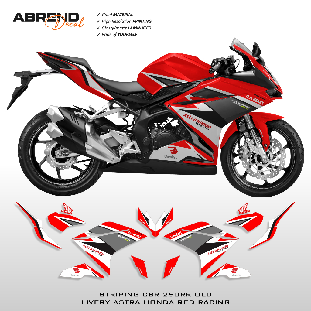 CBR 250RR Old Red Racing Astra Honda Striping / CBR 250 สติ๊กเกอร์ติดมอเตอร์ไซค์ / สติ๊กเกอร์ CBR / 