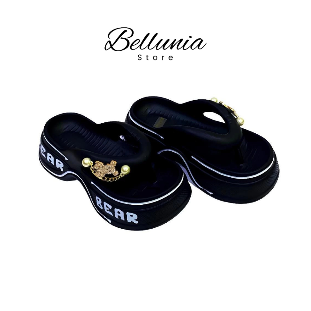 รองเท้าแตะส้นเตารีดสําหรับผู้หญิง EVA Rubber Bear Jelly Rubber นําเข้ากันลื่น 9001-V2