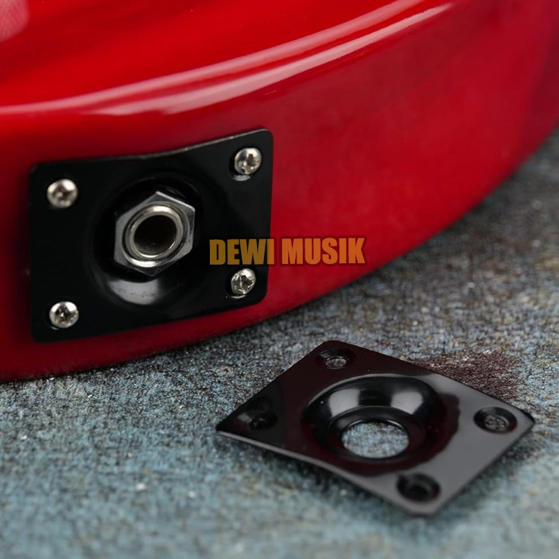 GIBSON LP ELECTRIC GUITAR JACK OUTPUT PLATE CHROME BLACK AG143 / GUITAR JACK PLATE (SC2857)