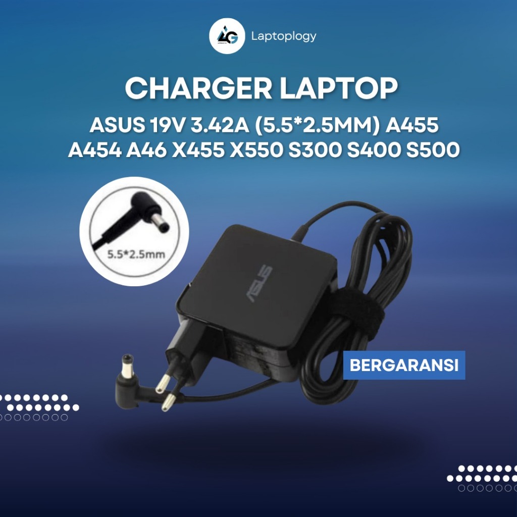 ASUS ADAPTER 19V 3.42A (5.5*2.5MM) S300 S400 S500 S550 S550CM S550CA X550CA A451LN A46 K46K46C K46CB