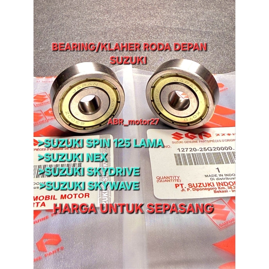 ล้อหน้าแบริ่ง Laher 6300z 2 ชิ้น Suzuki spin 125/Nex/SkyDrive/skywave