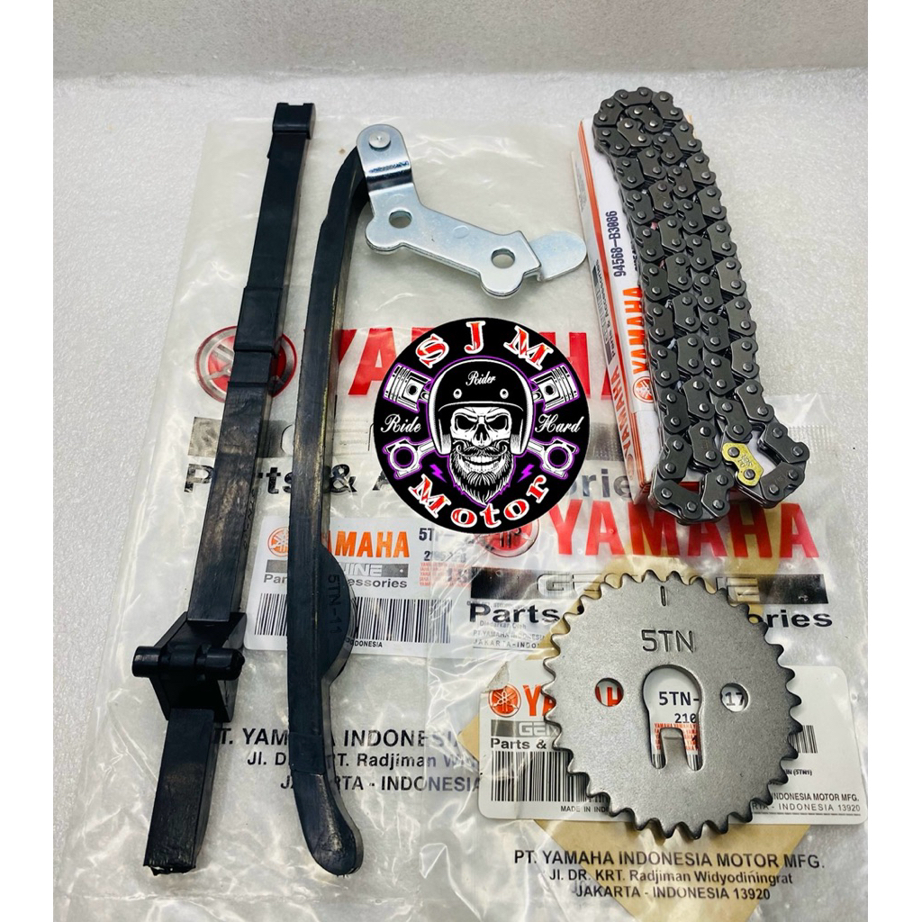 TENSIONER TONGUE PACKAGE + โซ่ TENGA + เกียร์สังเคราะห์ YAMAHA JUPITER Z, VEGA R NEW, VEGA R OLD, CR