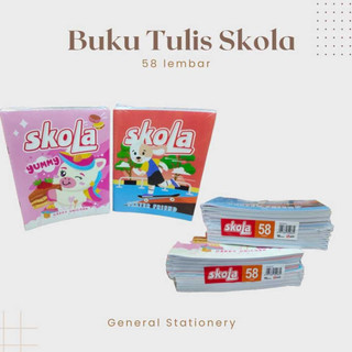SKOLA By SIDU Buku Tulis 58 Lembar / Buku Tulis Merk Skola 58 Lembar / Pak