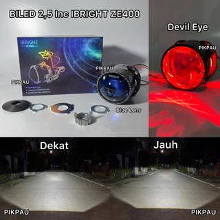 IBRIGHT Lampu Utama Biled Projector 2,5inc ZE400 Blue Lens