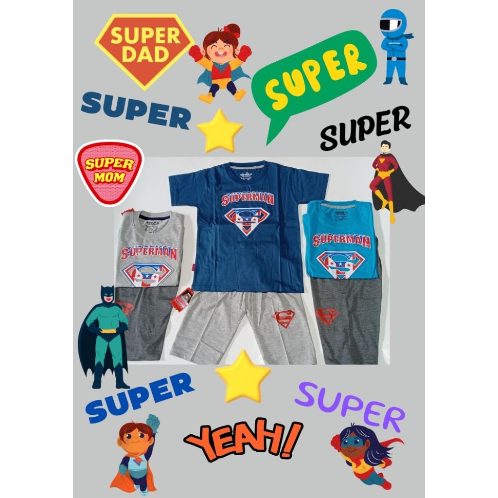 ชุดเสื้อยืดเด็ก Superman Logo Motif