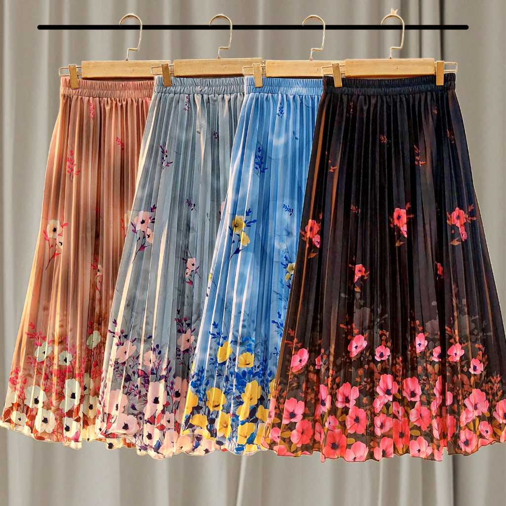 ALAMANDA FLOWER Pattern กระโปรง Plessket | กระโปรงลายดอก ALAMANDA | กระโปรงสไตล์เกาหลี