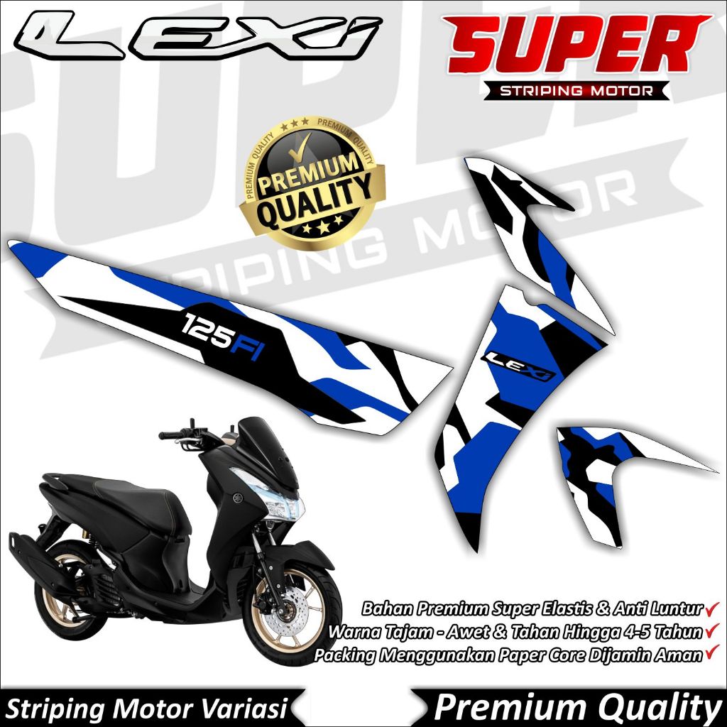 Cool Anti-Fade LEXI สติกเกอร์ LEXI 125 Striping Yamaha LEXI 125 Camo