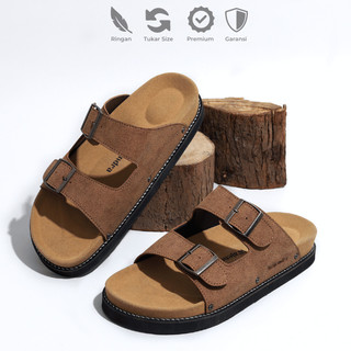 Wajendra - Banda Brown v2 - Sandal Pria Kulit Casual