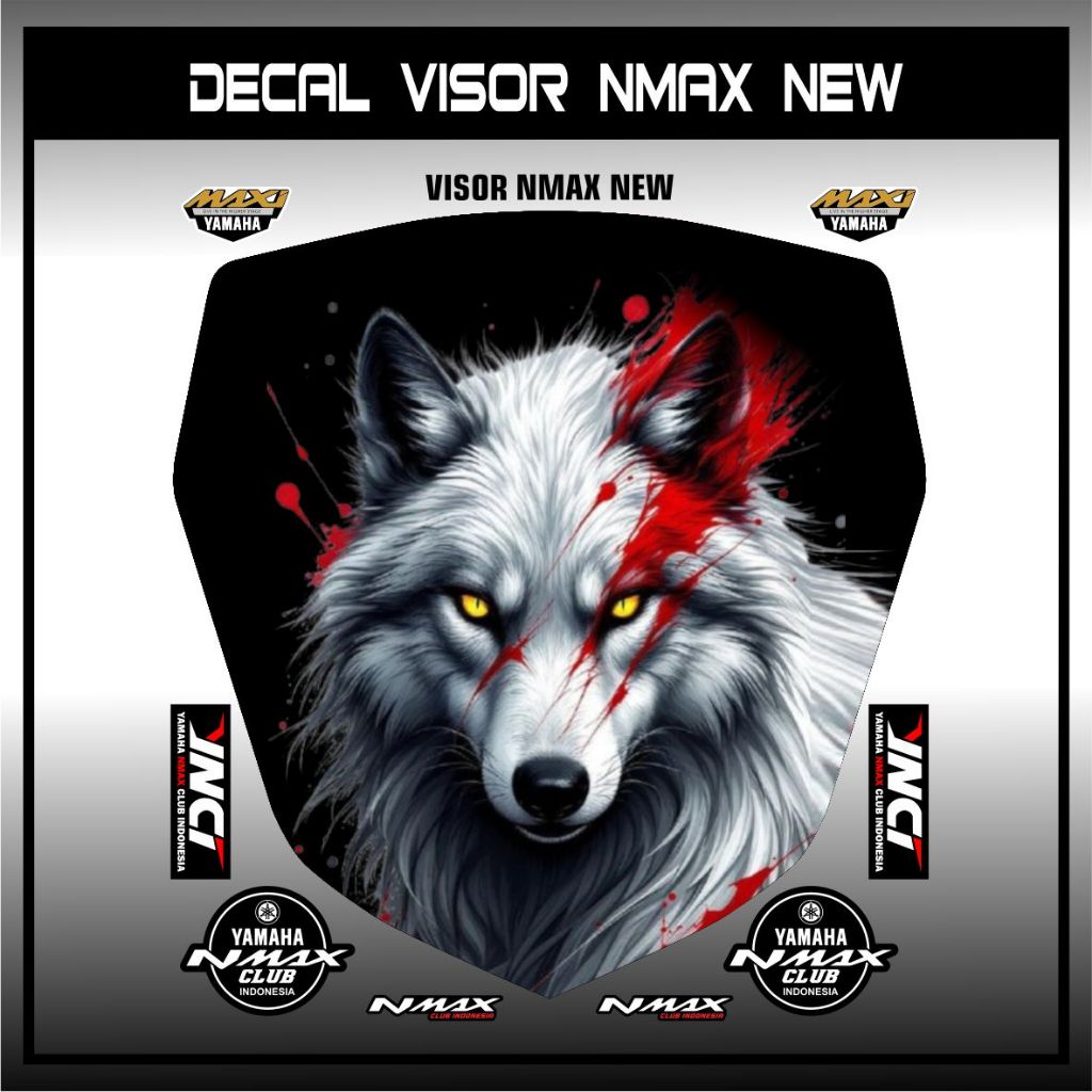 New Nmax 155 Visor Decal Sticker / Shield Winshield Sticker Yamaha all new Nmax 155 WOLF visor Stick