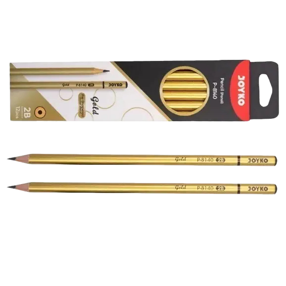 (1 ชิ้น) Joyko P-8140 Gold Pencil / Joyko P-8140 Gold 2B Gold Pencil