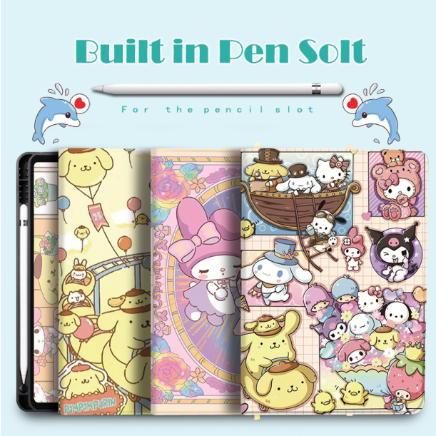 เคส Ipad สวนสนุกพร้อมปากกาสล็อต iPad Air 5 เคส iPad 10 pro 11 นิ้ว Air 4 3 2 1 gen 9 8 7 Air 11 2024