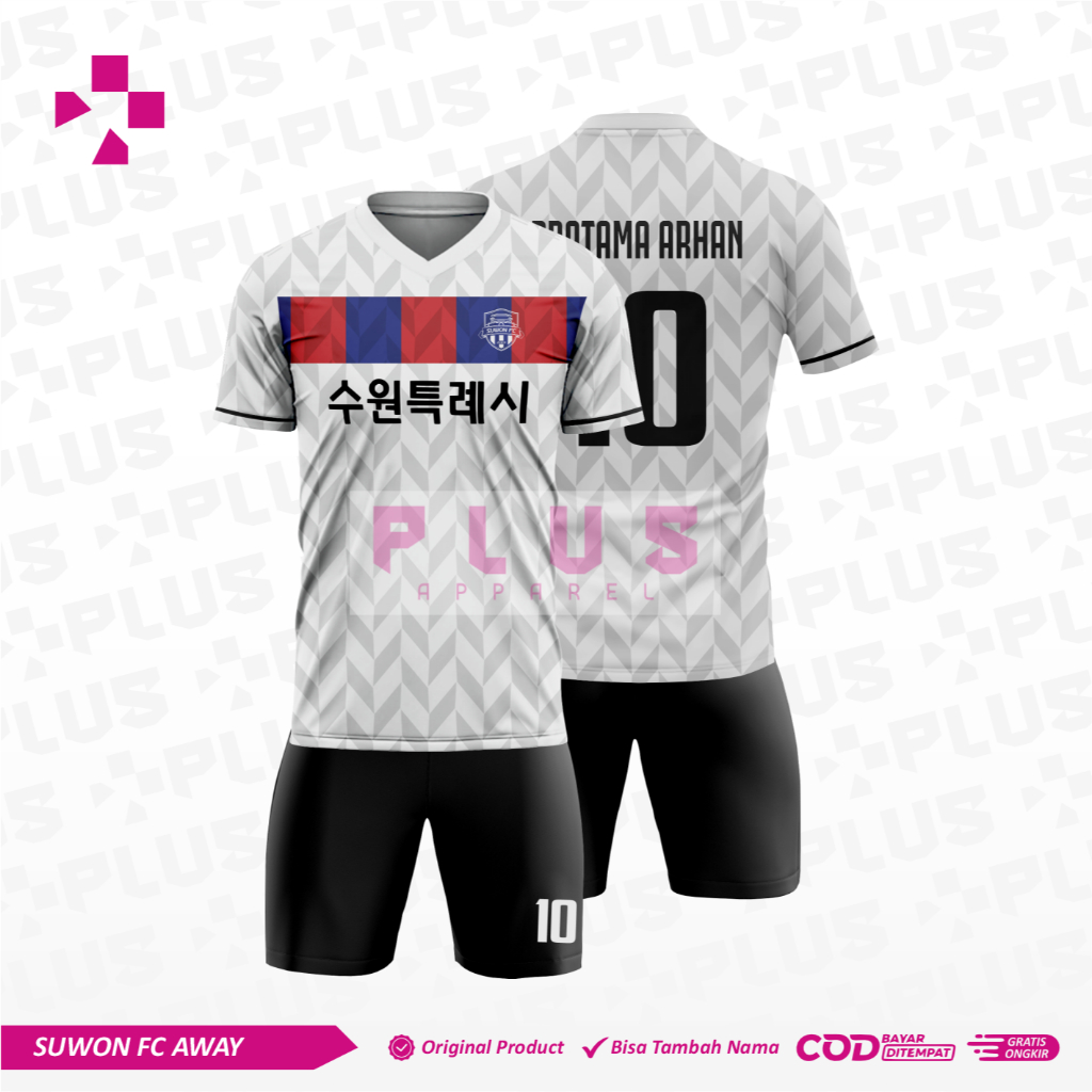 PLUS_ Jersey Suwon fc away indonesia 2025 Full Printing Premium ติดตั้งฟรีชื่อและหมายเลขล่าสุด