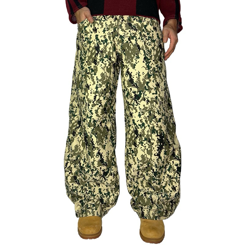 Louvic - Baggy Pants Balloon Cotton Twill Camo Noetic Green