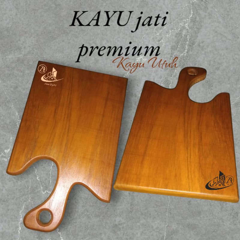 PREMIUM เขียงไม้ไม้สัก p*L* 30x18-35x18-40x18x2cm