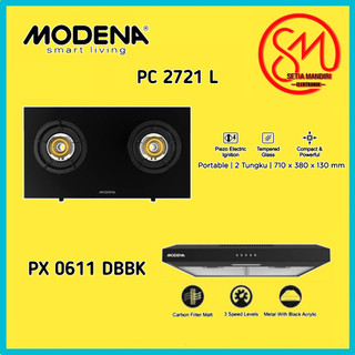 [Kargo] MODENA PC2721L Kompor Gas Portable Cooker 2 Tungku GIUSTO PC 2721 L Brass Burner Enamel Grid