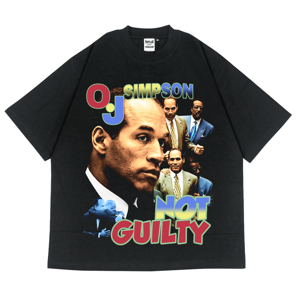 OJ Simpson Oversize HEAVYWEIGHT 16s เสื้อยืดสีดํายอดนิยม